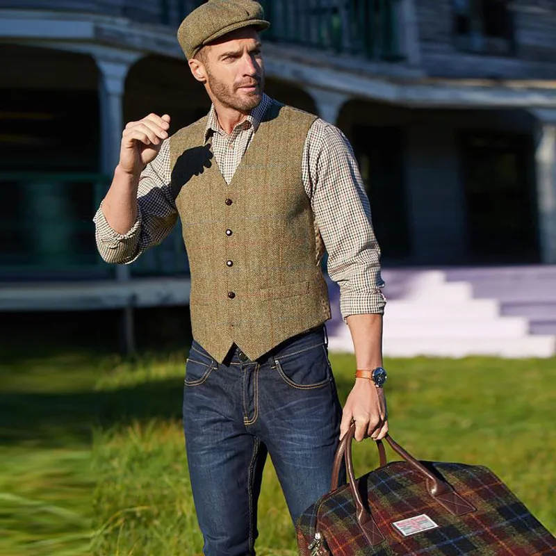 Casual V-neck single-breasted men's vest
