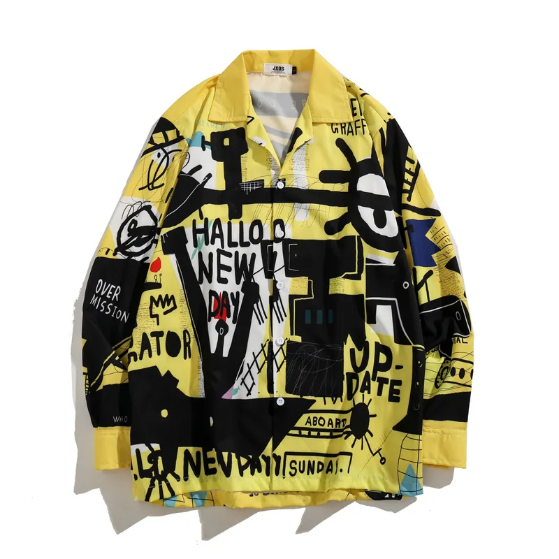Plus size hip hop long sleeve shirt