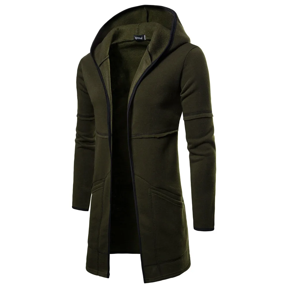 Cardigan hooded solid color men's sweater
