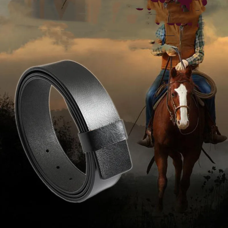 Round buckle belt fashionable casual men's cowhide