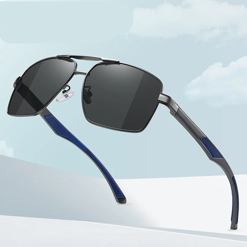 Fashion Metal Large Frame Men's Double Beam Driving Night Vision Sunglasses