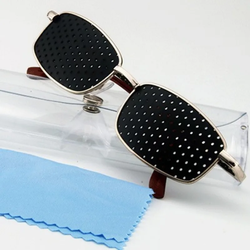 Perforated Pinhole Metal Full Frame Glasses