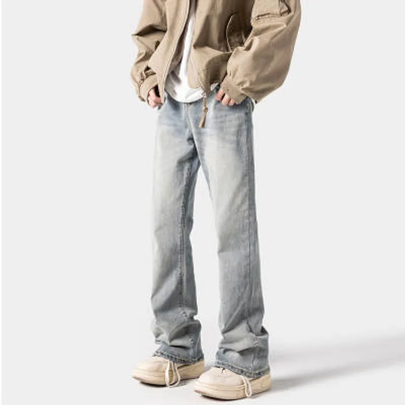 American Retro Black Casual Workwear Washed Pants