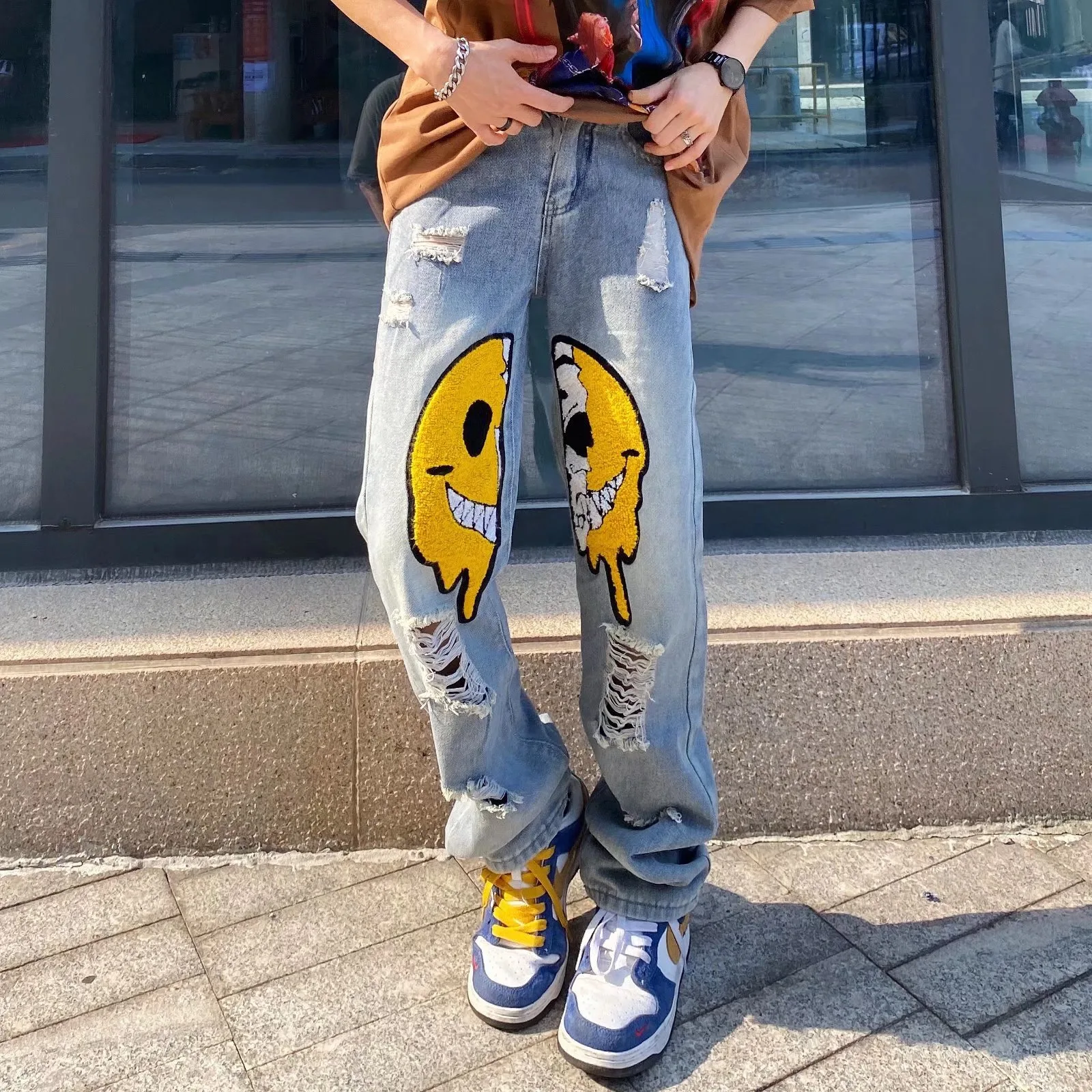 Men's And Women's Fashion Loose Straight Wide Leg Pants