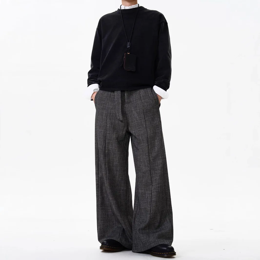 Retro Old Money Style Draping Casual Suit Pants