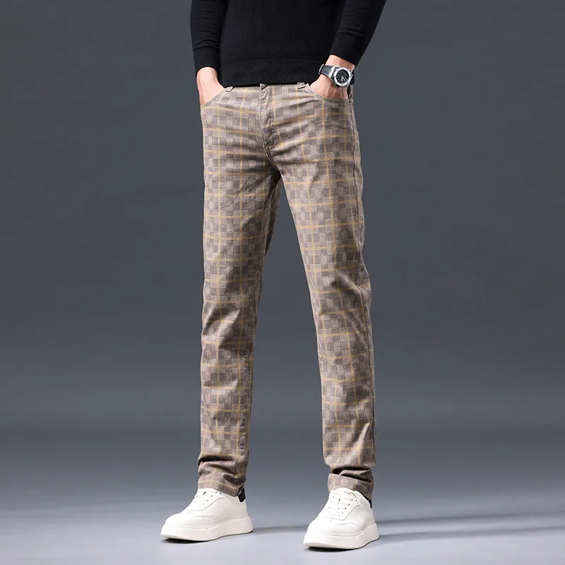 Mens Cotton High-Street British-Style Trousers