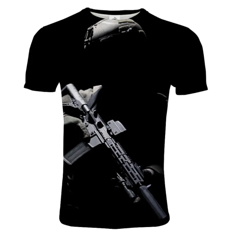 Summer Men's T-shirt Digital Printing European And American Round Neck Short Sleeve