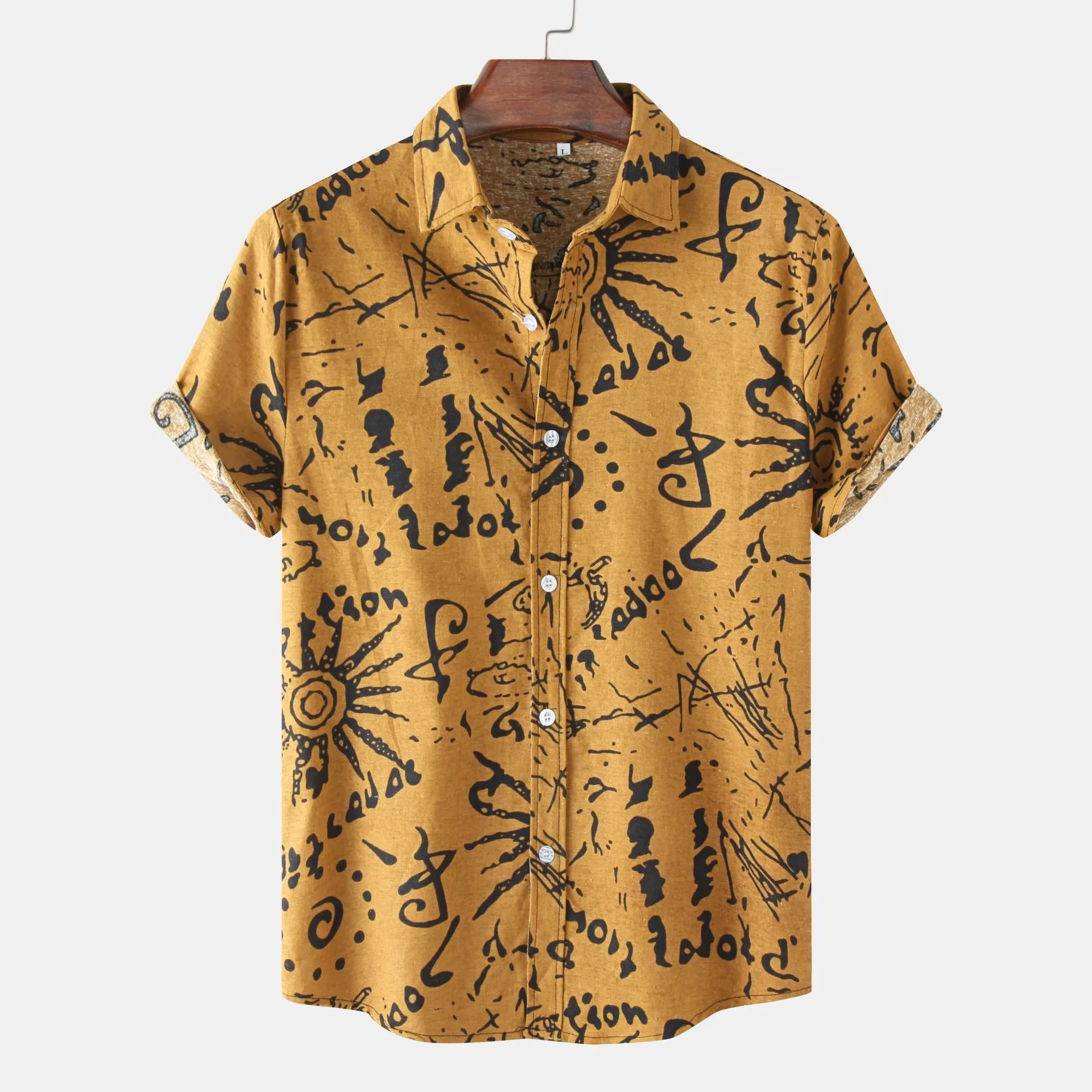 Summer New Men's Short Sleeve Floral Shirt