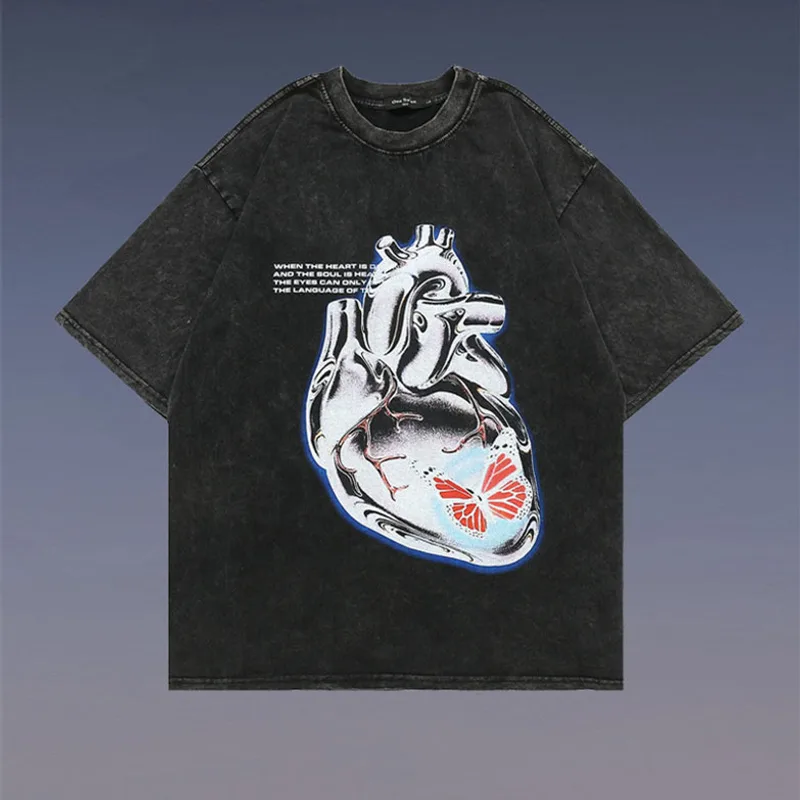 Men's Casual Fashion Old Printed Short-sleeved T-shirt