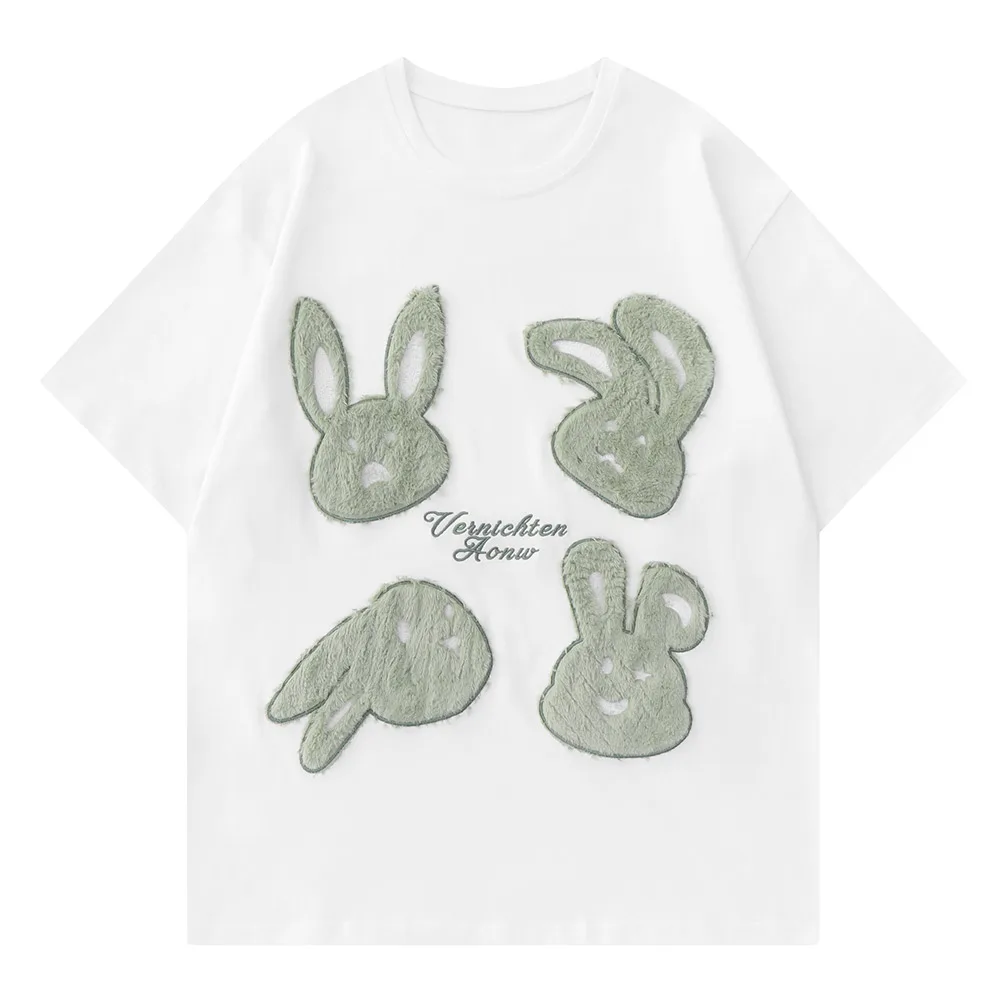 Men's Cute Little Rabbit Print T-shirt