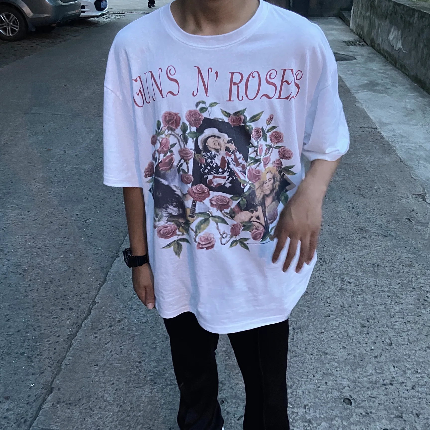 Rose Rock Loose Short Sleeve T-Shirt
