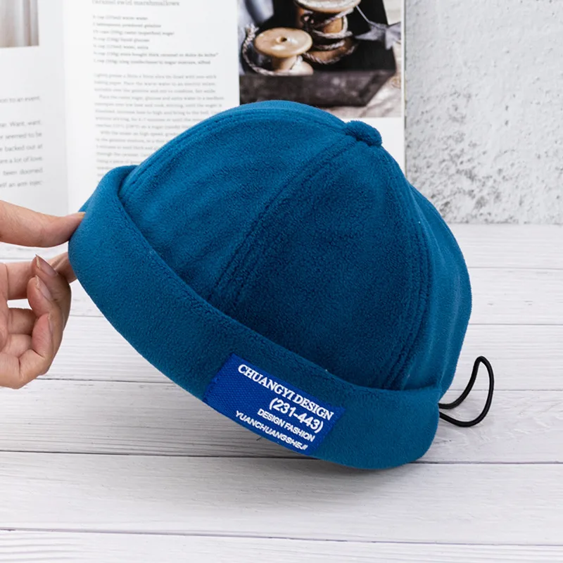 Brushed plush patch melon leather hat landlord hat