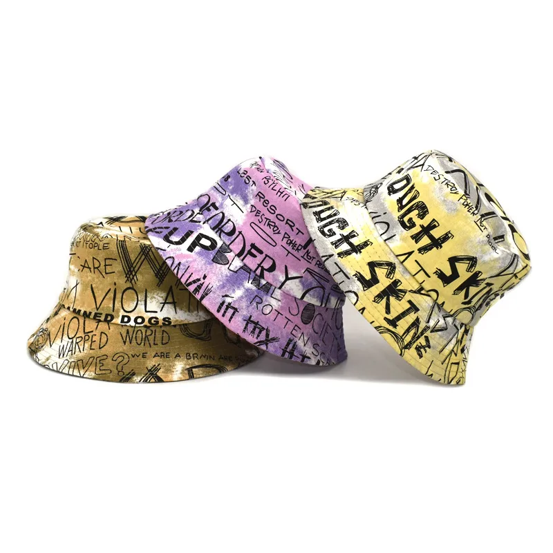 Women's New Graffiti Printing Bucket Hat Men's Summer Outdoor Travel Sun Protection Sun Hat Fashion Trend Bucket Hat