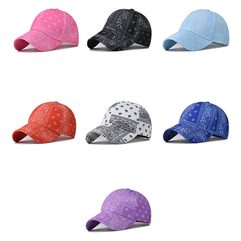 Printed Cashew Flower And Avocado Print Baseball Cap