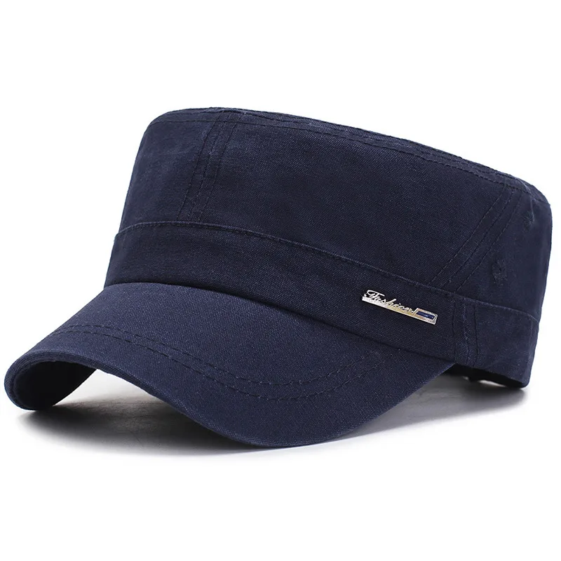 Hat Men's Outdoor Leisure Military Fashion Korean Pure Cotton Flat-top