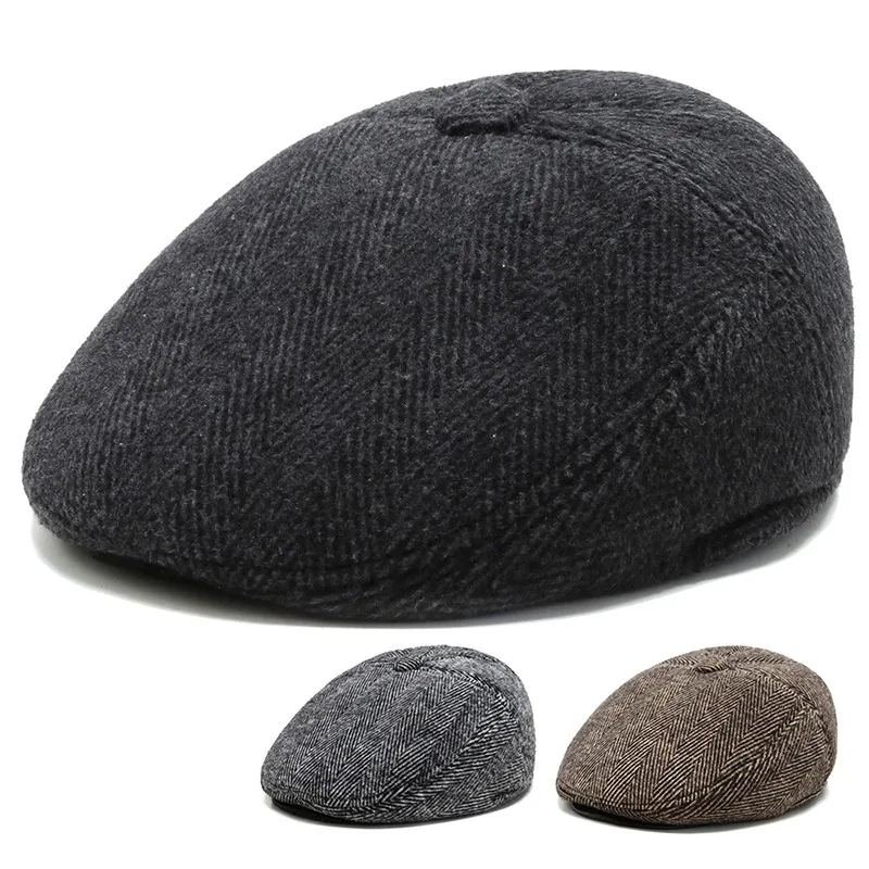 Fashionable Warm Old Man Ear Protection Forward Hat