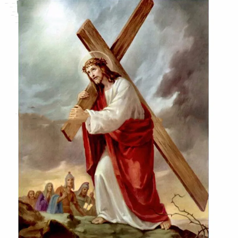 DIY Diamond Painting of Jesus Cross