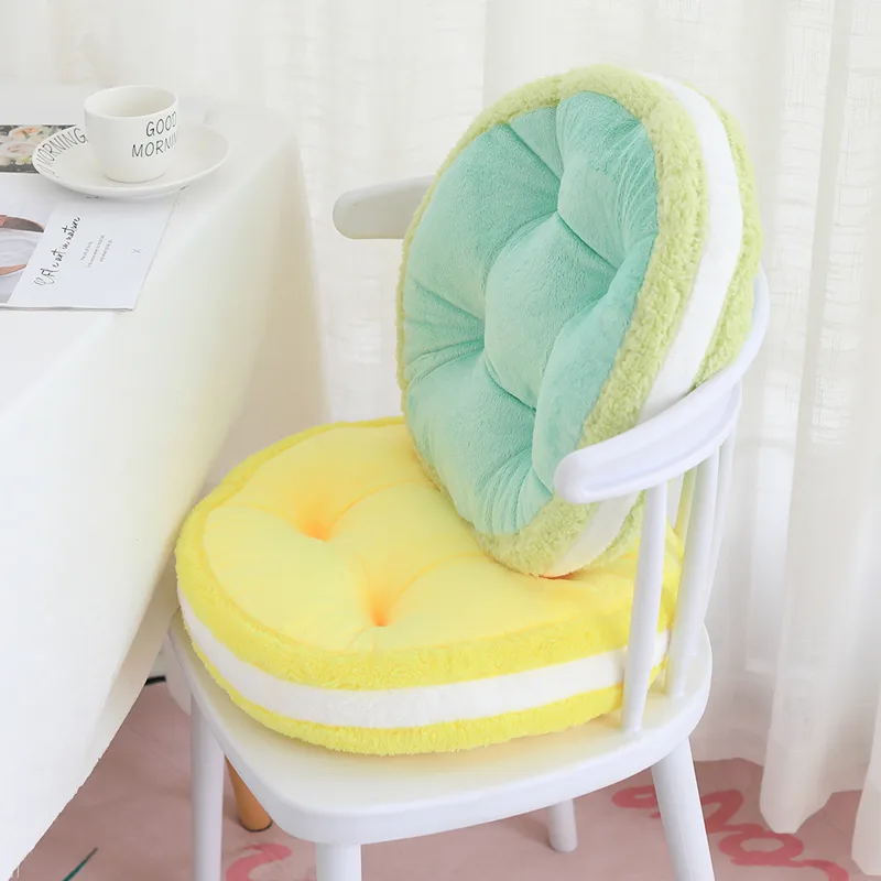 Ns Cute Macaron Biscuit Thickened Stool Cushion Cushion Office Bay Window Student Ass Dining Chair Cushion