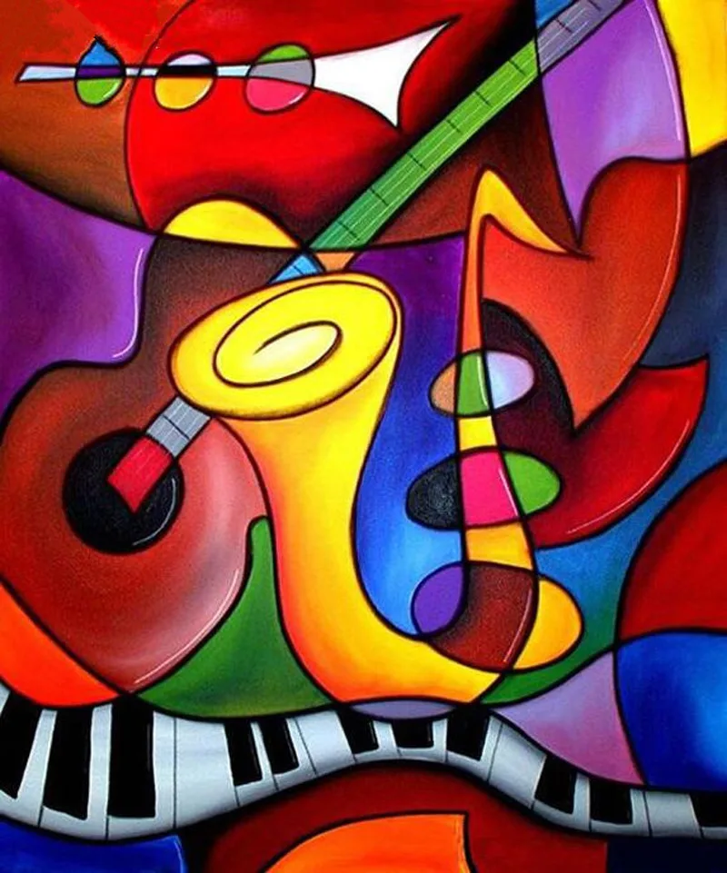 5D Diy Diamond Painting Cross Musical Instruments Diamond Mosaic Paintings Rhinestone Diamond Embroidery Decoration