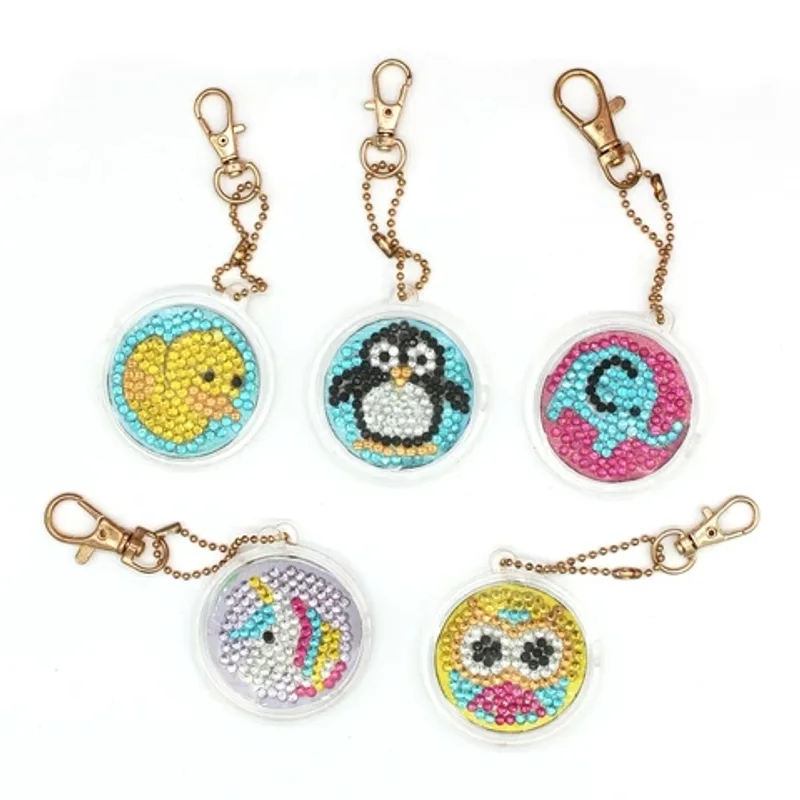 Set Of 5 Mini Pets Key Chains Diamond Painting DIY