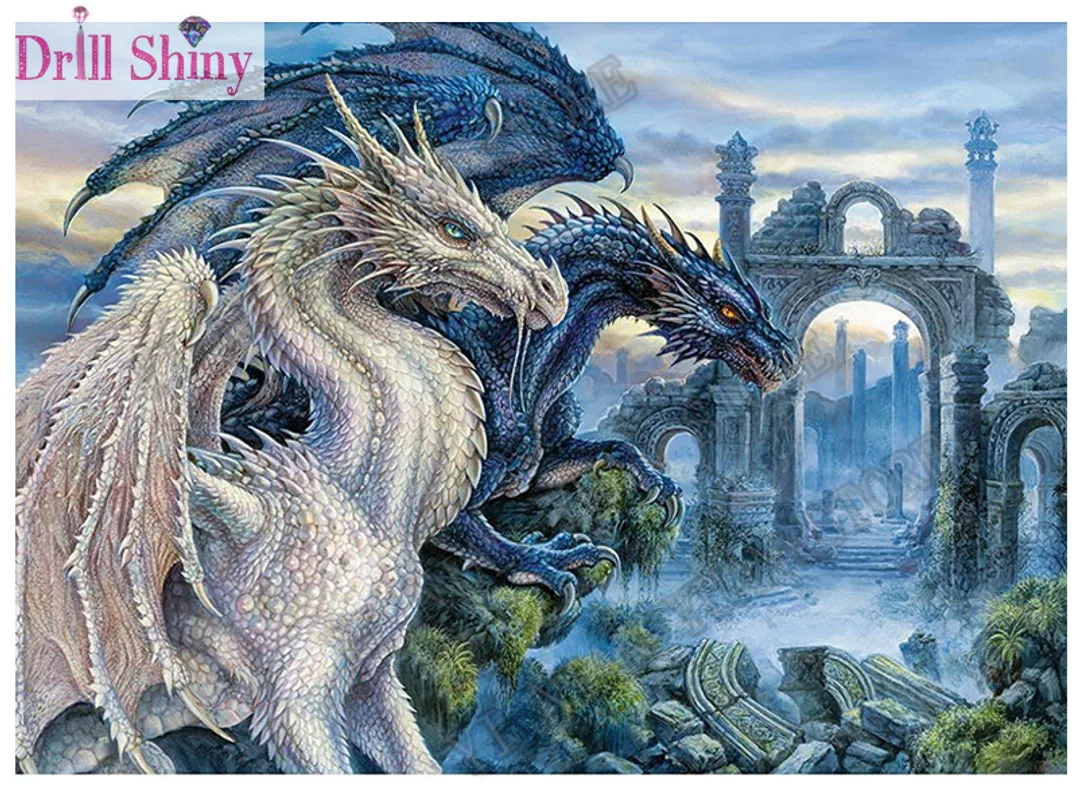 New Full Diamond 5D DIY Diamond Embroidery Mystic Dragon Diamond Painting Cross Kits Rhinestone Mosaic Home Decoration