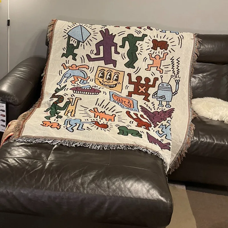 Haring Graffiti Decoration Casual Blanket