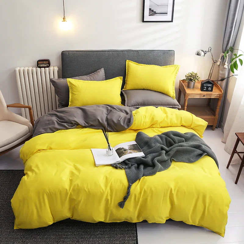 Four-piece Set Of Pure Color Double Mat Size