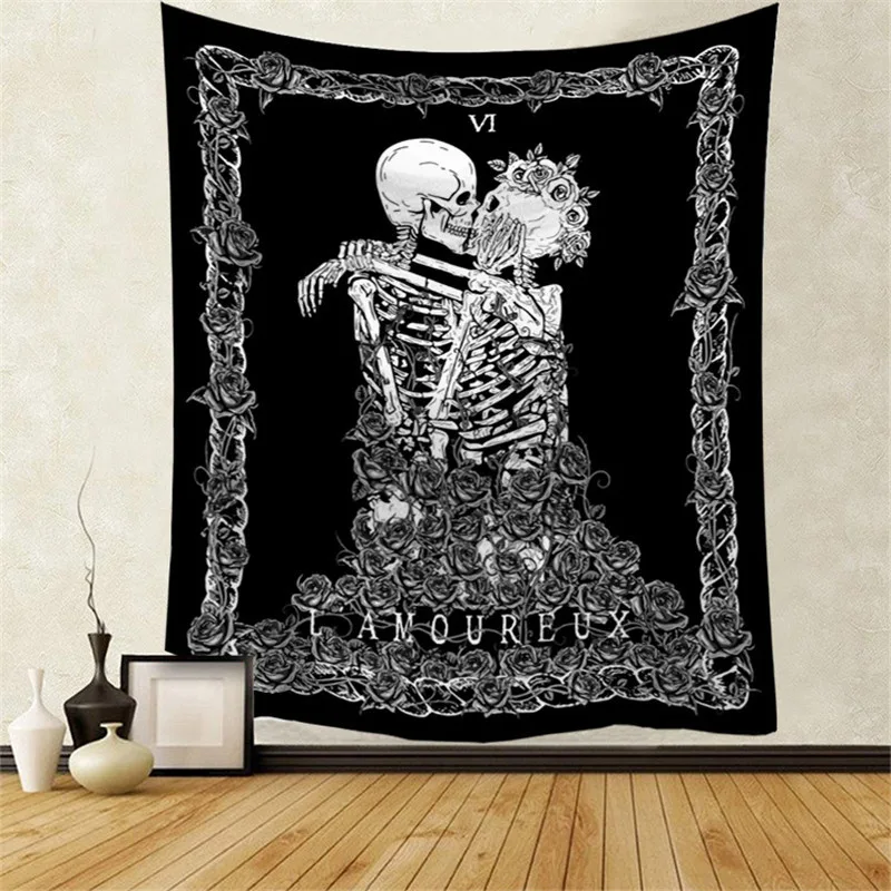 Tapestry Skull Hanging Cloth Net Red Bedroom Decoration Cloth Holiday Background Cloth