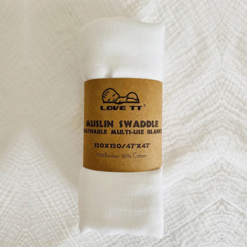 Pure Color Bamboo Cotton Wrap Towels For Newborn Babies
