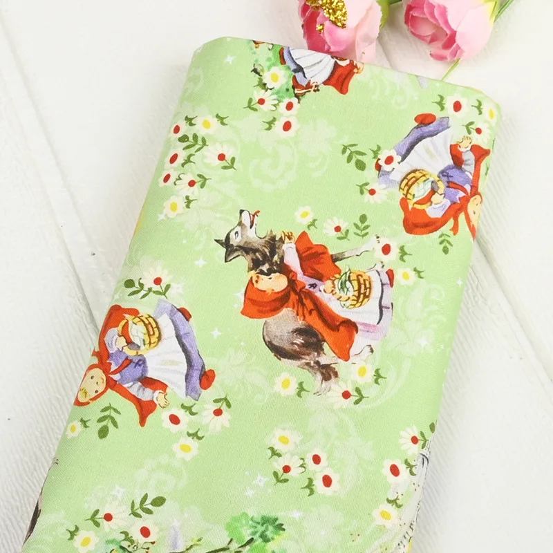 Plain Cotton Fairy Tale Print Fabric Handmade DIY