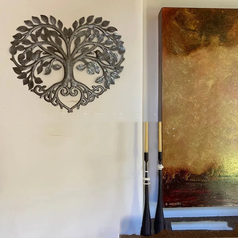 Metal Wall Art Heart Tree Of Life Home Decoration Artifact