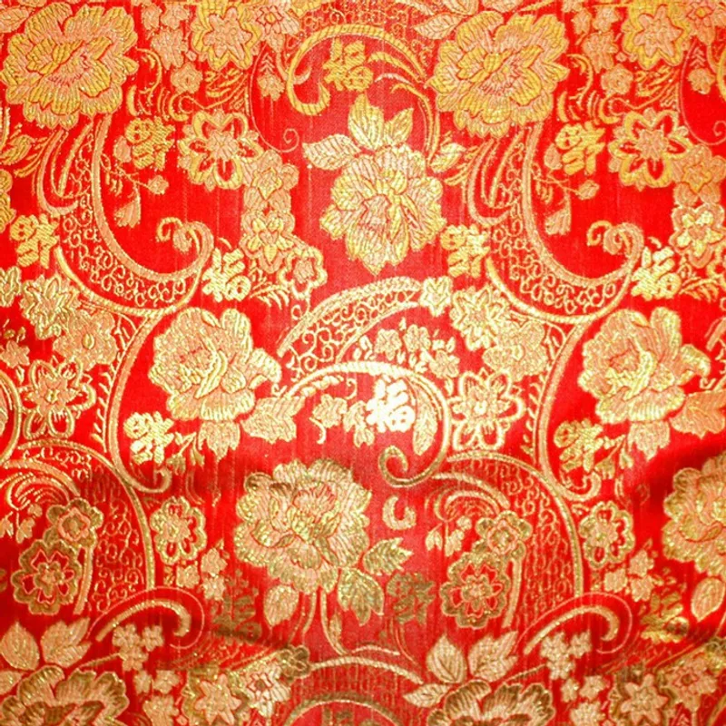 Polyester Gold And Silver Jacquard Fabric
