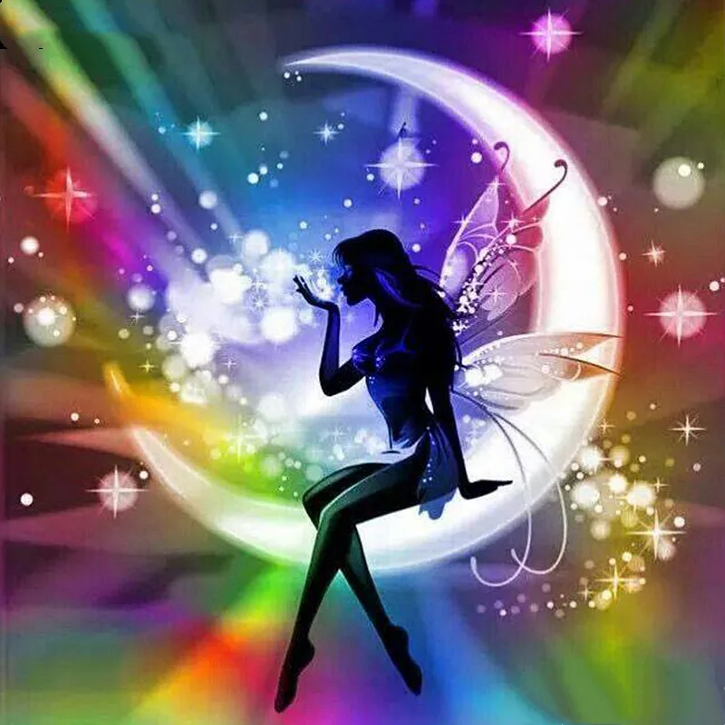 Diamond painting .Moon Fairy Tale . Embroidery Cross Stitch 5D Decoration Gift