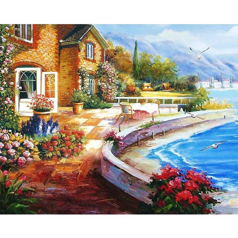 XXL - 5D Diamond Painting - Haus am Wasser