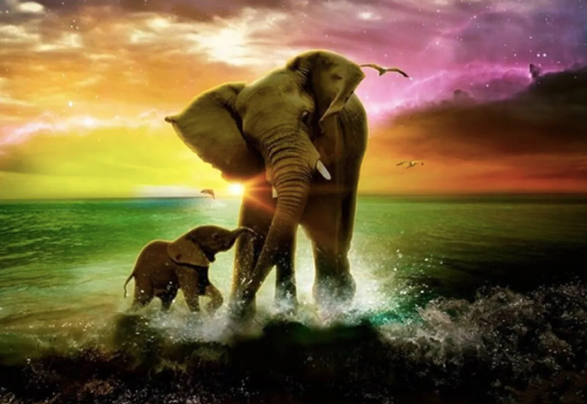 Diamond Painting - Elefant & Baby