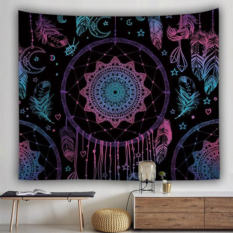 Blue Dreamcatcher Mandala Tapestry