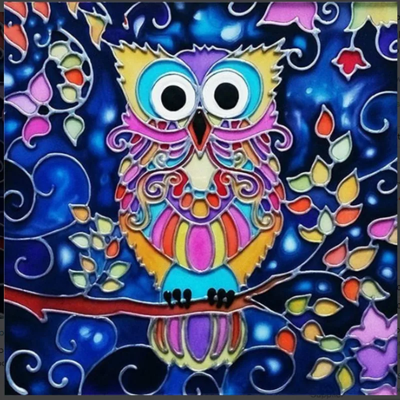 5D Diamond Painting - Bunt Eule