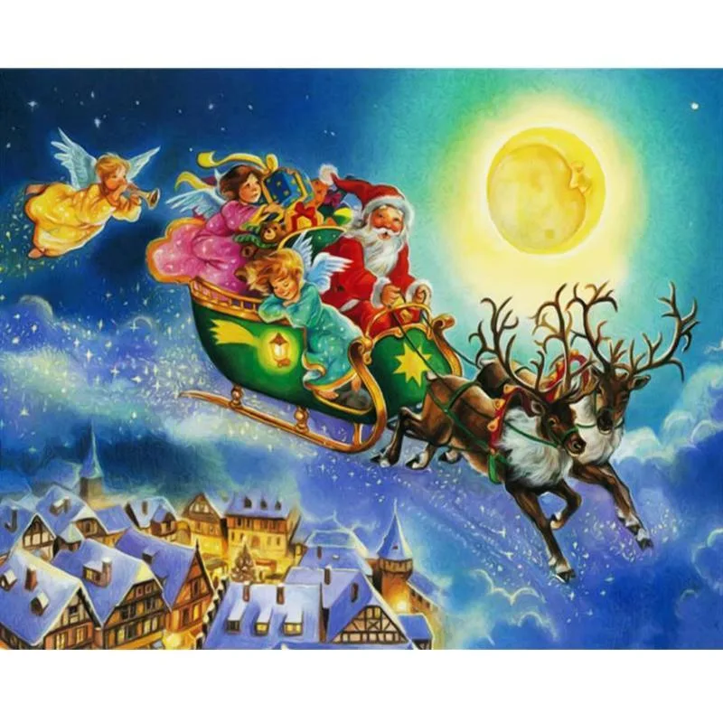 5D Diamond Painting - Weihnachtsschlitten