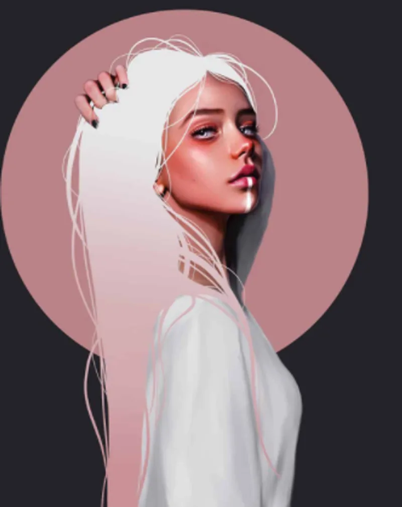 Girl Digital Painting Frameless Picture
