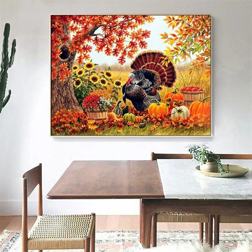 Animal Diamond Painting Diamond Embroidery Turkey Pumpkin Cross Stitch Full Square Diamond