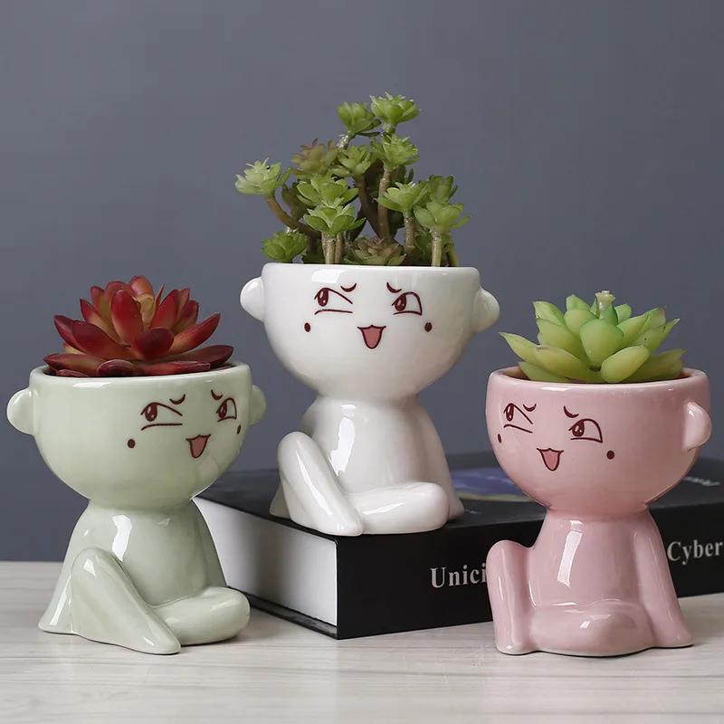 Nordic Home Furnishing Human Body Succulent Flower Pot Ceramic