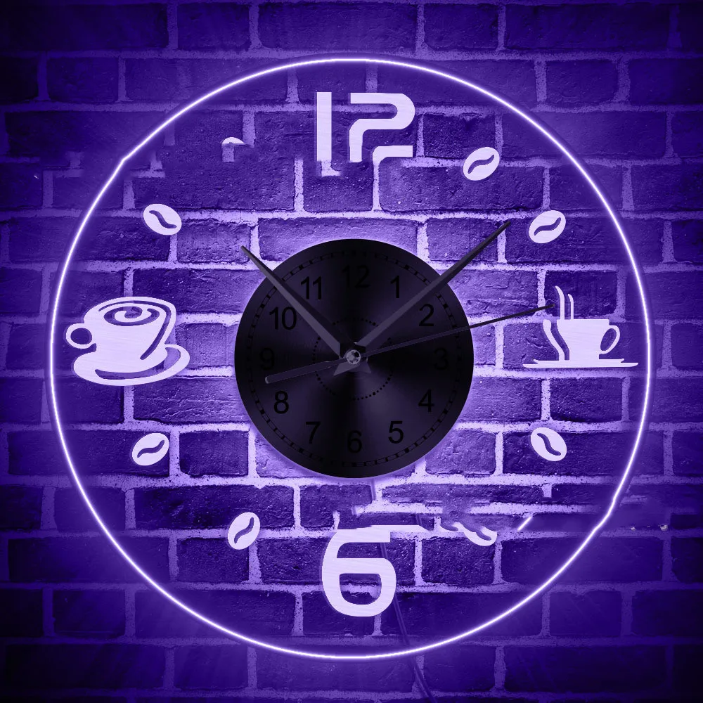 Transparent Acrylic Hanging Wall Clock With Colored Lights