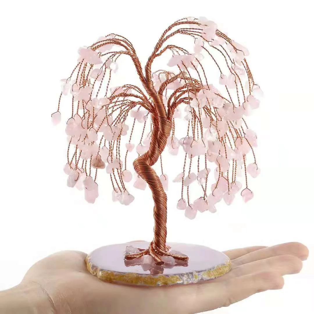 Gravel Fortune Crystal Lucky Tree Weeping Home Office Ornaments