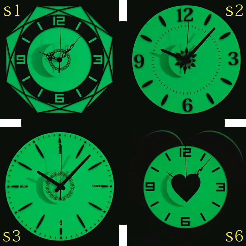 Creative Luminous Diy Wall Clock No Punching Silent Clock Wall Clock Net Red Clock Wall Clock Simple Bedroom Bedside