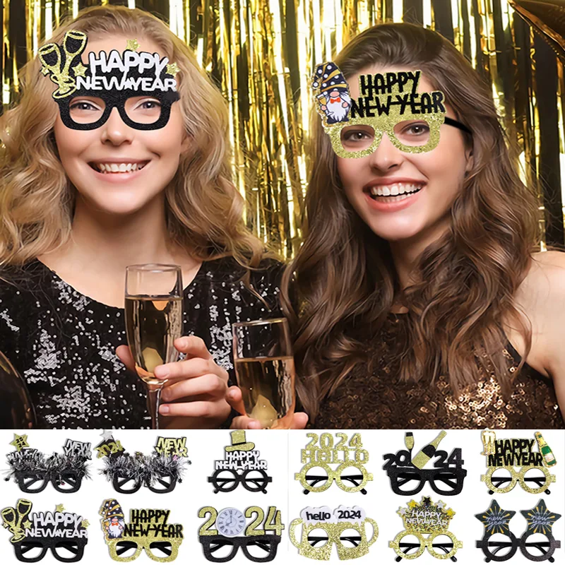 New Year Party Funny Holiday Decorative Glasses Photo Props Glasses Frame