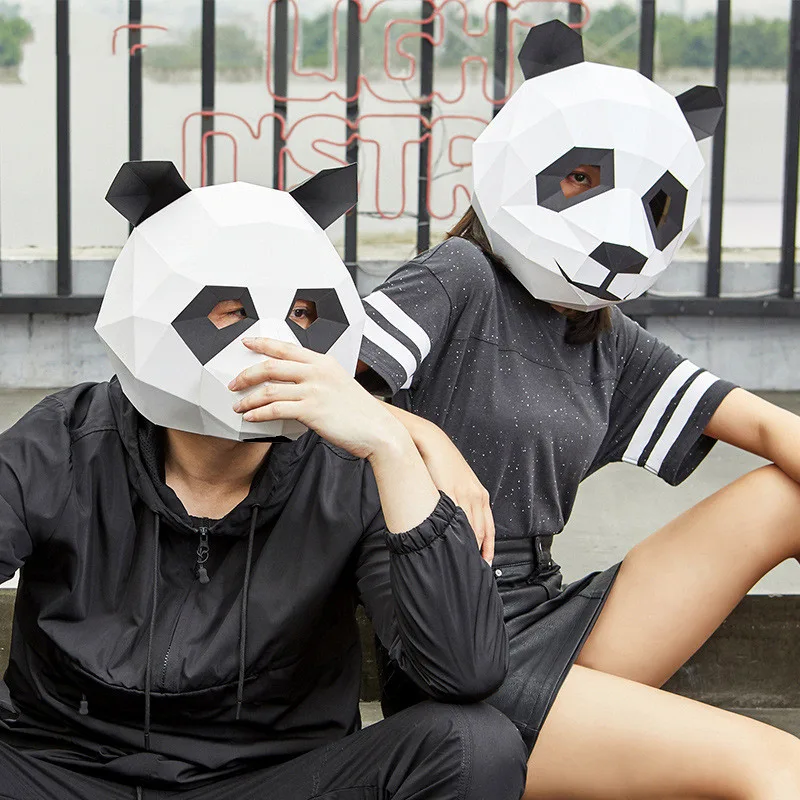 National Treasure Panda 3D Animal Mask DIY Free Tailoring Party