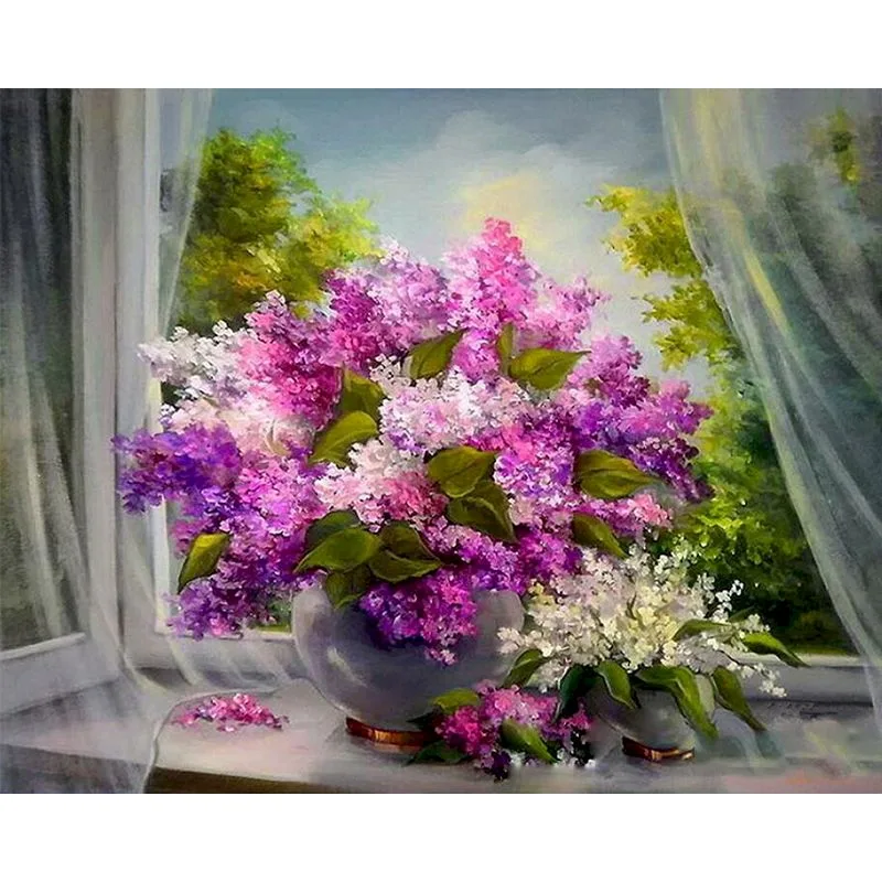 Oil Painting By Numbers Flower