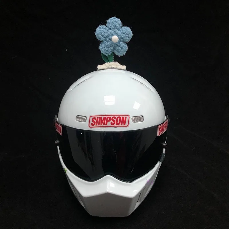 Motorcycle Helmet Decorated With Swinging Sunward Flowers