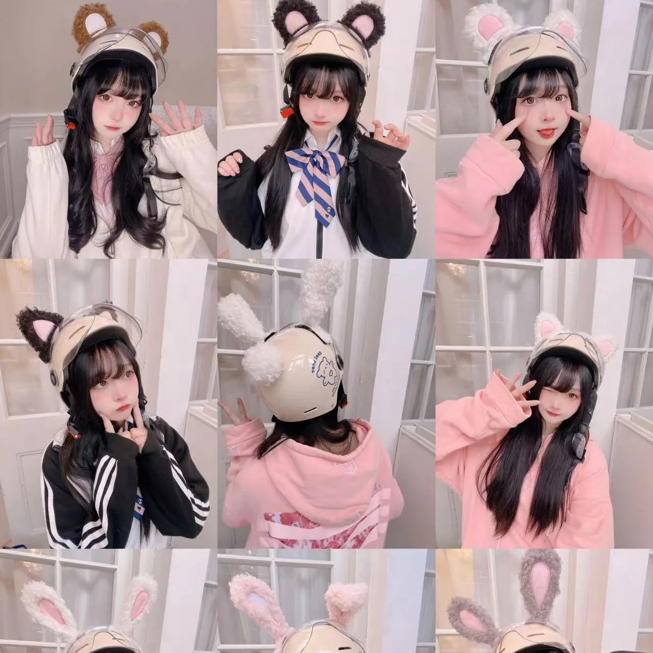 Cartoon Cute Teddy Plush Electric Vehicle Helmet Decorative Stickers