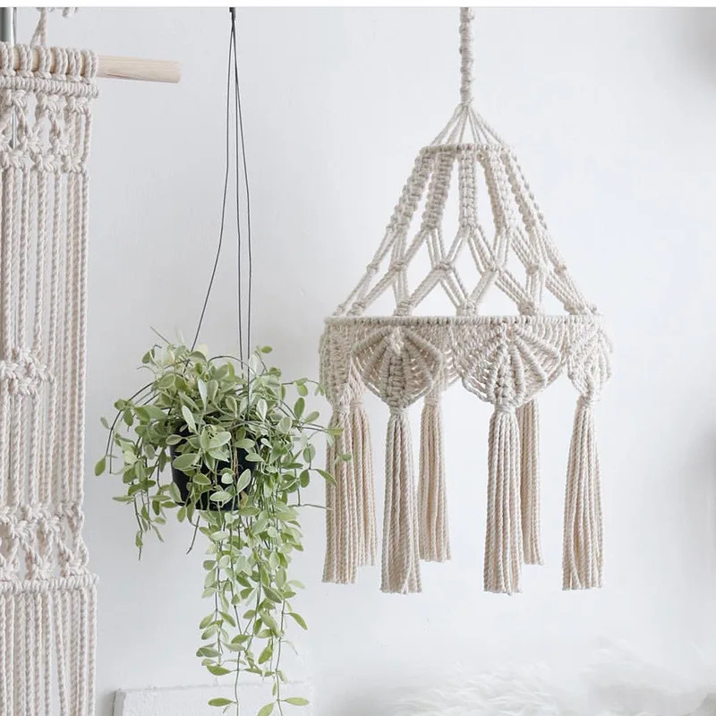 Hand Woven Lampshade, Bohemian Woven Hanging Decoration, Living Room, Bedroom